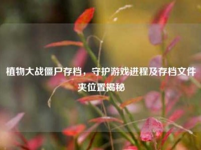 植物大战僵尸存档，守护游戏进程及存档文件夹位置揭秘