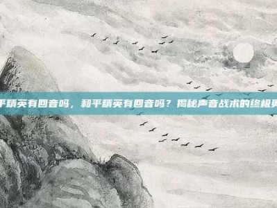 和平精英有回音吗，和平精英有回音吗？揭秘声音战术的终极奥义