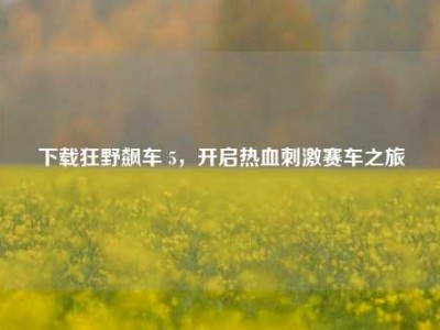 下载狂野飙车 5，开启热血刺激赛车之旅