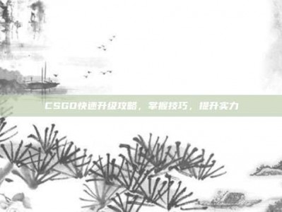 CSGO快速升级攻略，掌握技巧，提升实力