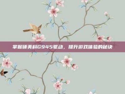 掌握硕美科G945驱动，提升游戏体验的秘诀
