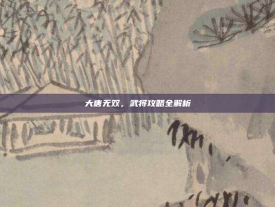 大唐无双，武将攻略全解析