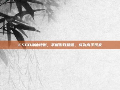 CSGO神仙特训，掌握游戏精髓，成为高手玩家