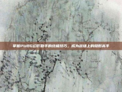 掌握PUBG幻影助手的终极技巧，成为战场上的隐形高手