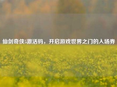 仙剑奇侠5激活码，开启游戏世界之门的入场券
