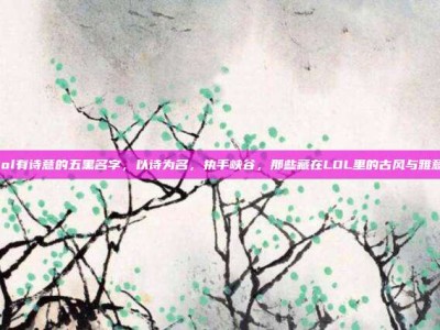 lol有诗意的五黑名字，以诗为名，执手峡谷，那些藏在LOL里的古风与雅意
