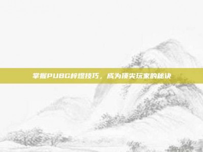 掌握PUBG梓煜技巧，成为顶尖玩家的秘诀