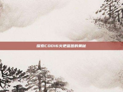 探索COD16火把蓝图的奥秘