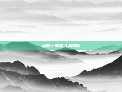 塔防三国志武魂攻略