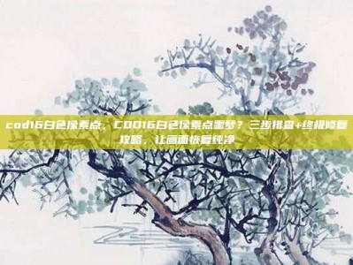 cod16白色像素点，COD16白色像素点噩梦？三步排查+终极修复攻略，让画面恢复纯净