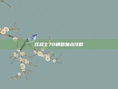 狂战士70刷图加点攻略
