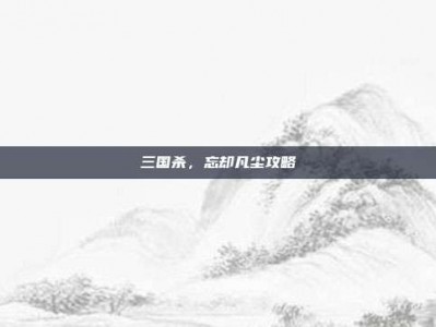 三国杀，忘却凡尘攻略