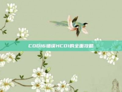 COD16错误HCD1的全面攻略