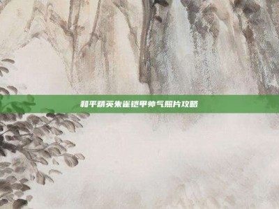和平精英朱雀铠甲帅气照片攻略