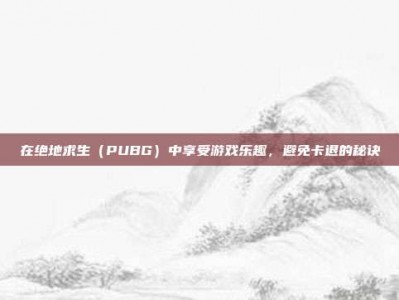 在绝地求生（PUBG）中享受游戏乐趣，避免卡退的秘诀