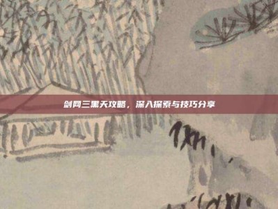 剑网三黑天攻略，深入探索与技巧分享