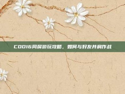 COD16同屏游玩攻略，如何与好友并肩作战