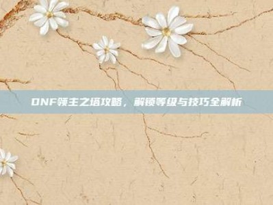 DNF领主之塔攻略，解锁等级与技巧全解析