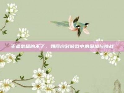 王者荣耀的不了，如何应对游戏中的困境与挑战