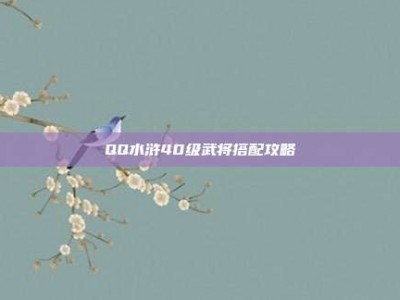 QQ水浒40级武将搭配攻略