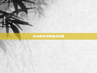 功夫西游灵猴加点攻略