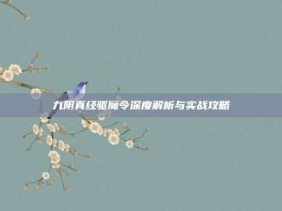 九阴真经驱魔令深度解析与实战攻略