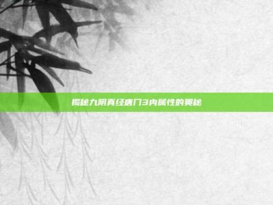 揭秘九阴真经唐门3内属性的奥秘