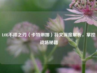 LOL不祥之刃（卡特琳娜）符文深度解析，掌控战场秘籍