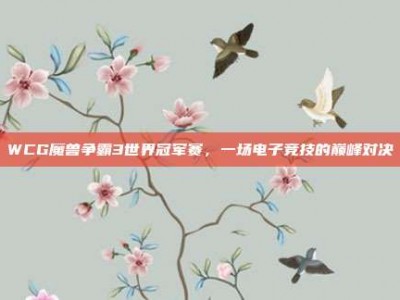WCG魔兽争霸3世界冠军赛，一场电子竞技的巅峰对决