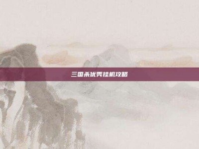 三国杀优秀挂机攻略