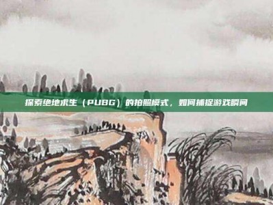 探索绝地求生（PUBG）的拍照模式，如何捕捉游戏瞬间