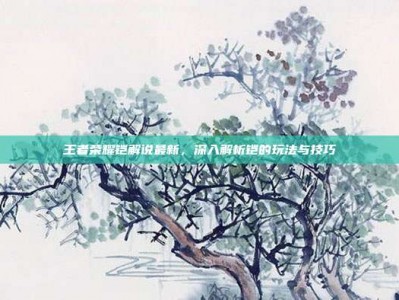 王者荣耀铠解说最新，深入解析铠的玩法与技巧