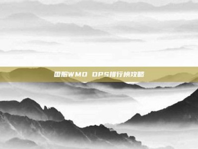 国服WMO DPS排行榜攻略