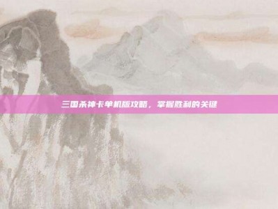 三国杀神卡单机版攻略，掌握胜利的关键