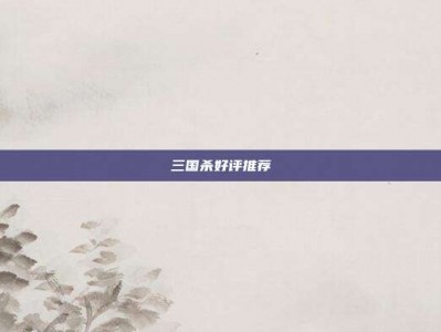 三国杀好评推荐