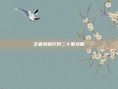 王者荣耀打野二十星攻略