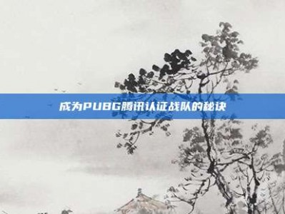 成为PUBG腾讯认证战队的秘诀