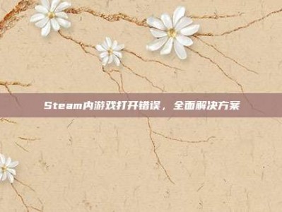 Steam内游戏打开错误，全面解决方案