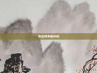 勿忘我不能存档