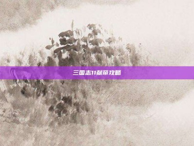 三国志11献帝攻略