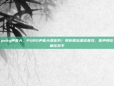 pubg声音大，PUBG声音大是优势！教你调出最佳音效，听声辨位碾压对手