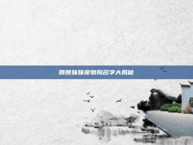 跳跳妹妹宠物狗名字大揭秘