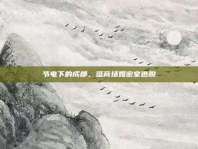 节电下的成都，逛商场如密室逃脱