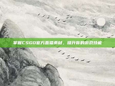 掌握CSGO官方直播素材，提升你的游戏技能