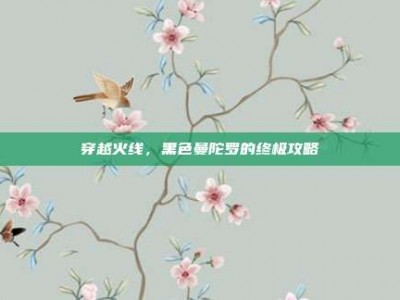 穿越火线，黑色曼陀罗的终极攻略