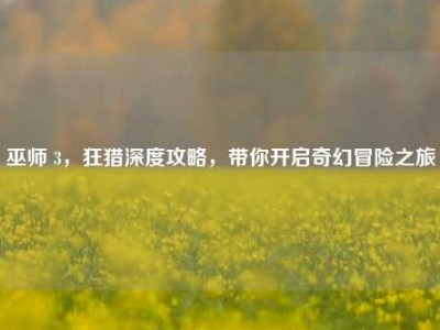 巫师 3，狂猎深度攻略，带你开启奇幻冒险之旅