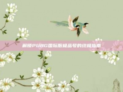 解锁PUBG国际服极品号的终极指南