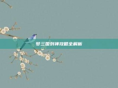 梦三国刘禅攻略全解析
