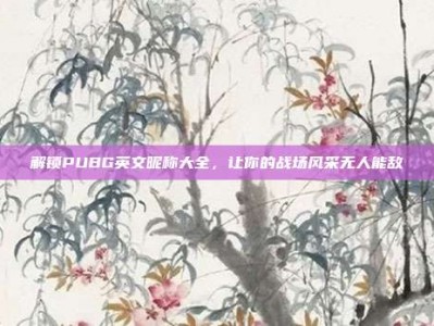 解锁PUBG英文昵称大全，让你的战场风采无人能敌