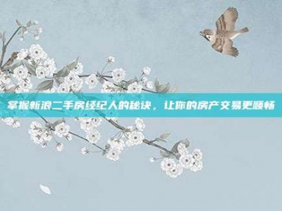 掌握新浪二手房经纪人的秘诀，让你的房产交易更顺畅